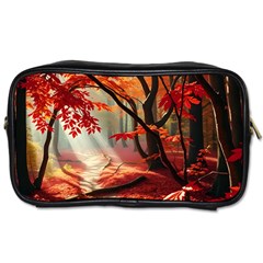 Forest Path Red Nature Toiletries Bag (two Sides)