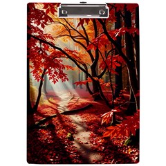 Forest Path Red Nature A4 Acrylic Clipboard