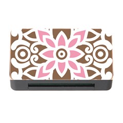 A Pink Flower On A Brown Background Memory Card Reader With Cf by catchydesignhill