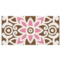 A Pink Flower On A Brown Background Banner And Sign 6  X 3  by catchydesignhill