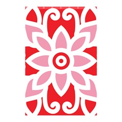 A Red And White Pattern With A Flower On It Shower Curtain 48  X 72  (small)  by catchydesignhill