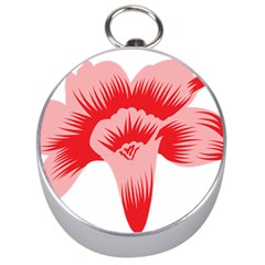 A Red Flower On A Black Background Silver Compasses by catchydesignhill