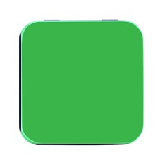 A Green Background With A White Border Square Metal Box (black)