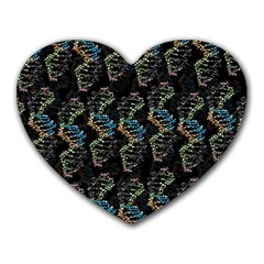 Multicolored Dna Strand Art Heart Mousepad by ExtraGoodSauce