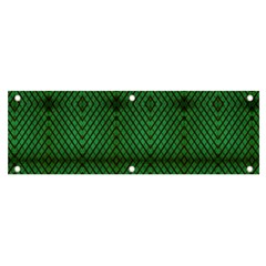 Green Diamond Grid Pattern Banner And Sign 6  X 2  by ExtraGoodSauce