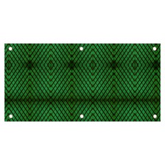 Green Diamond Grid Pattern Banner And Sign 6  X 3  by ExtraGoodSauce